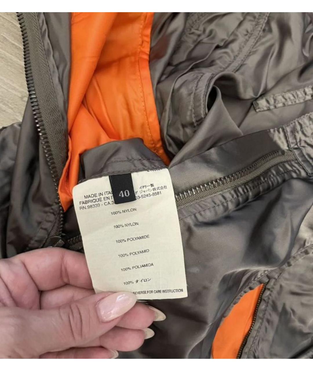 PRADA Серая полиамидовая юбка миди, фото 5