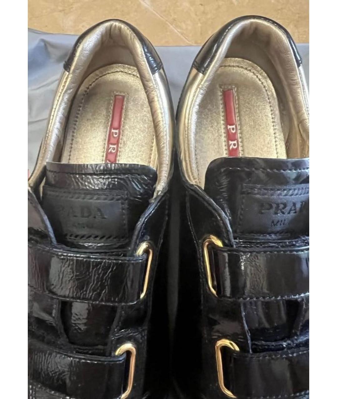 PRADA Черные кеды из лакированной кожи, фото 5