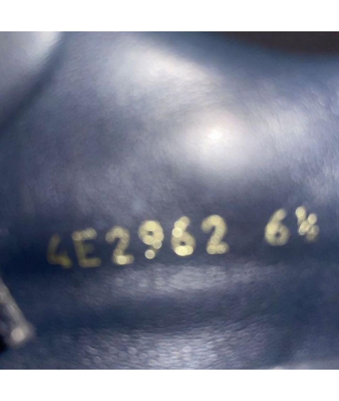 PRADA Темно-синие кожаные низкие кроссовки / кеды, фото 6