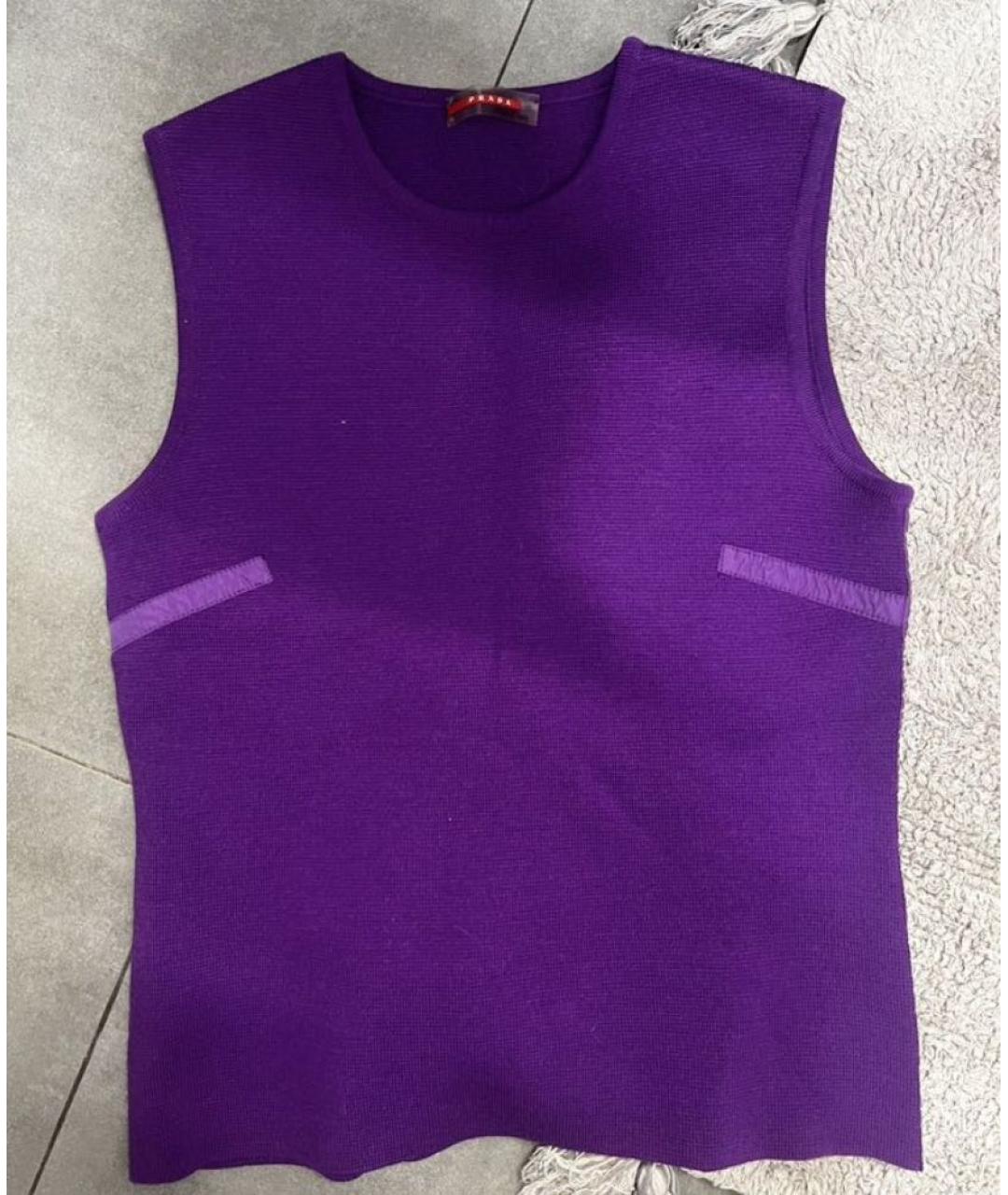 PRADA Фиолетовая шерстяная жилетка, фото 4