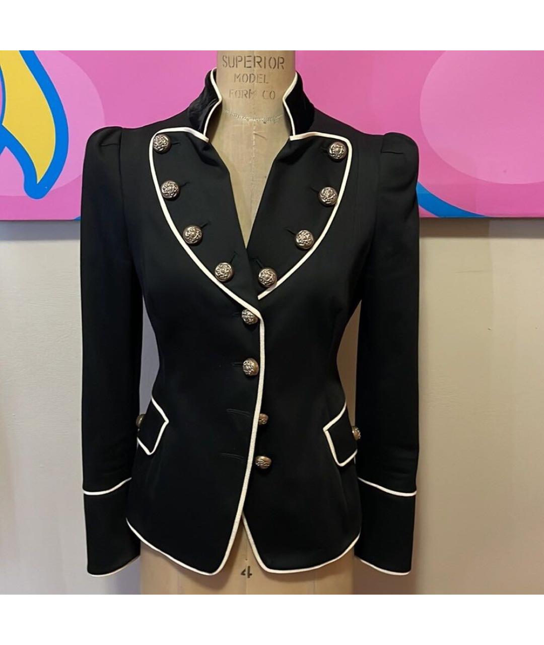 MOSCHINO Черный хлопко-эластановый жакет/пиджак, фото 2