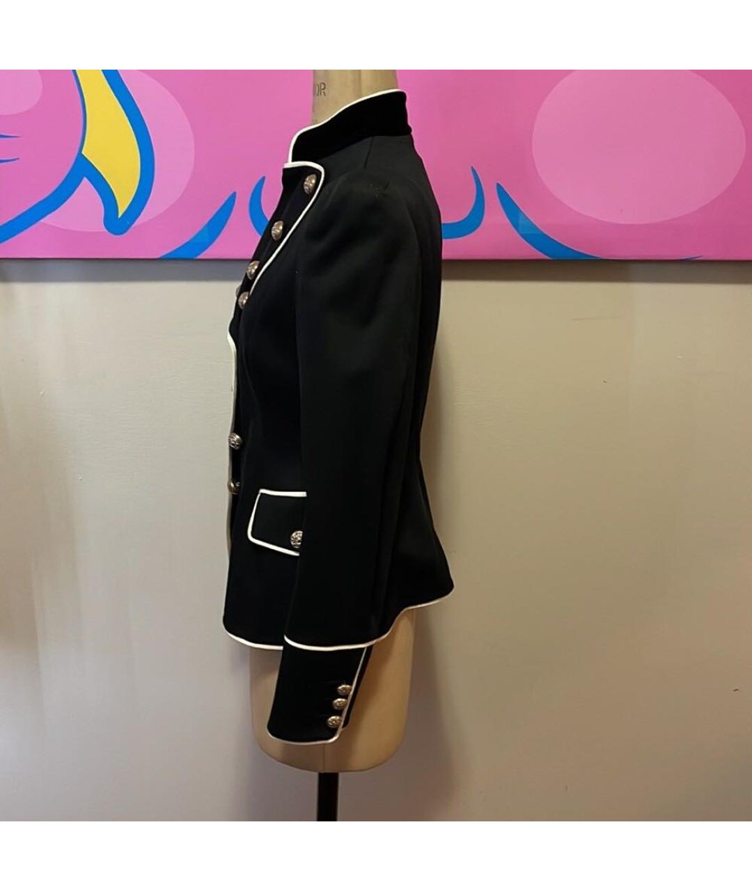 MOSCHINO Черный хлопко-эластановый жакет/пиджак, фото 3