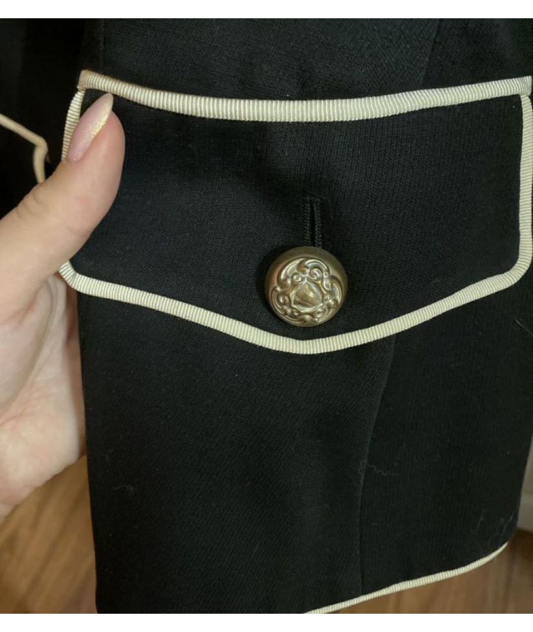 MOSCHINO Черный хлопко-эластановый жакет/пиджак, фото 5