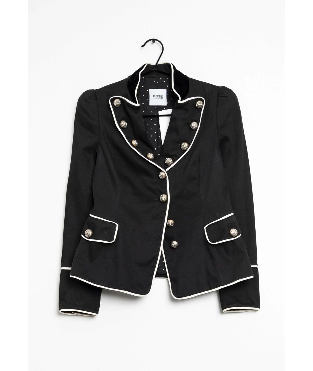 MOSCHINO Черный хлопко-эластановый жакет/пиджак, фото 9