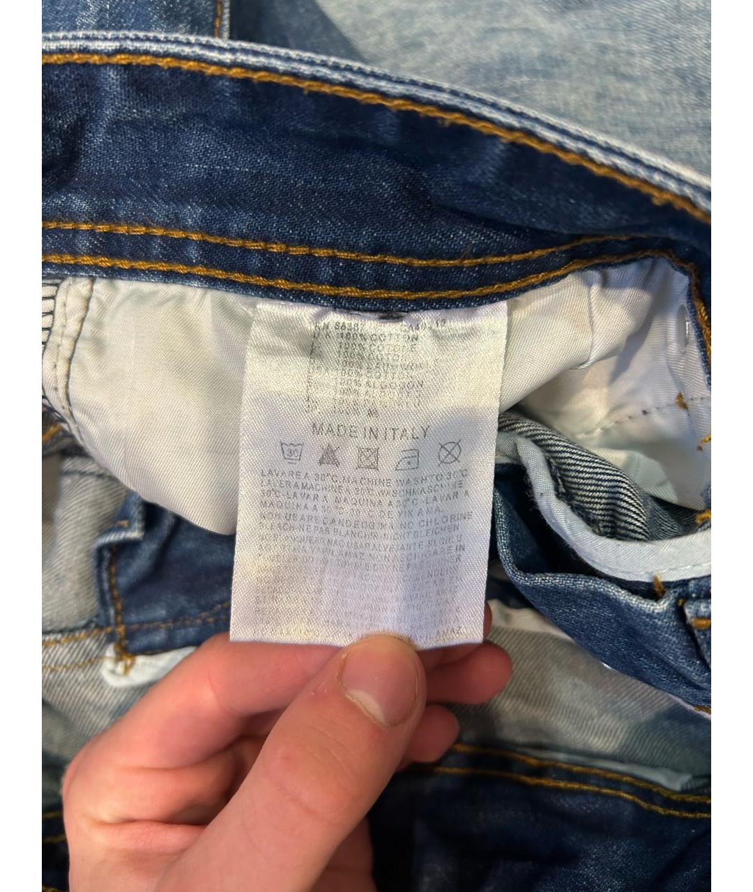 DIESEL Темно-синие хлопковые прямые джинсы, фото 7