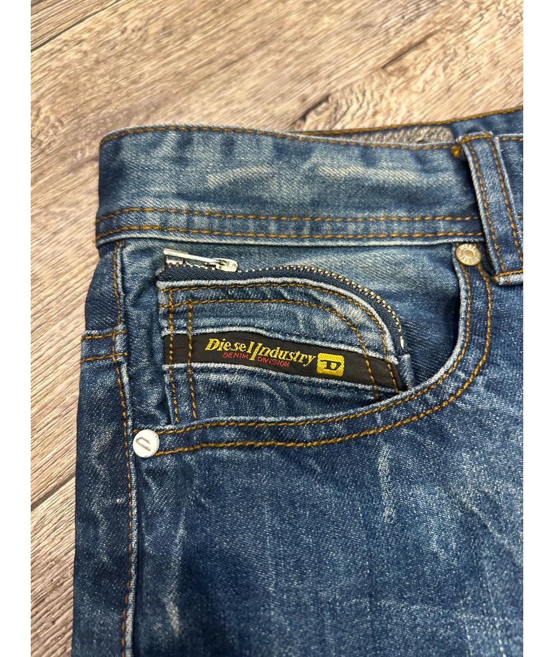 DIESEL Темно-синие хлопковые прямые джинсы, фото 2