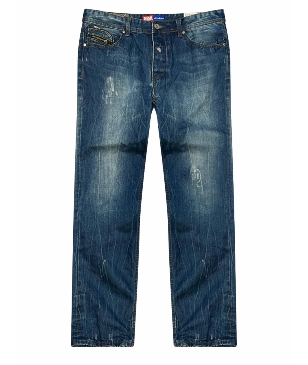 DIESEL Темно-синие хлопковые прямые джинсы, фото 1