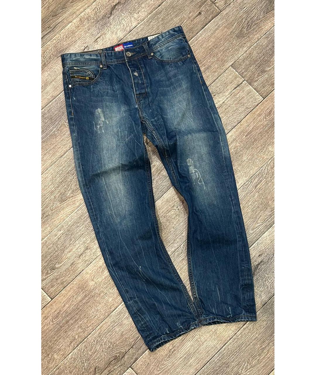 DIESEL Темно-синие хлопковые прямые джинсы, фото 9