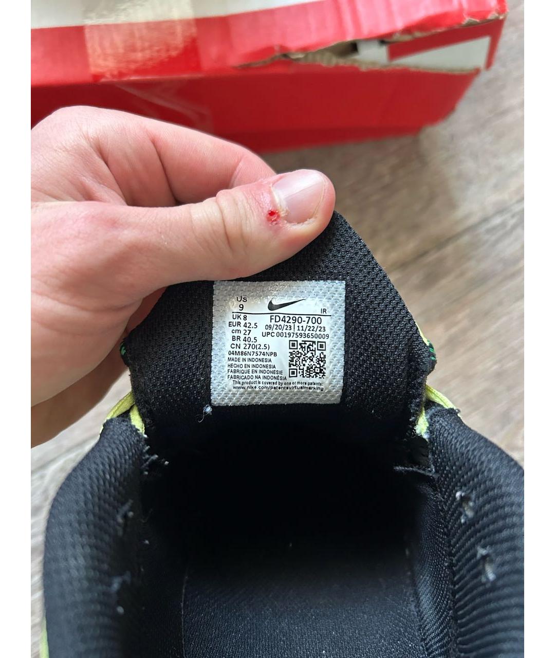 NIKE Зеленые резиновые низкие кроссовки / кеды, фото 2