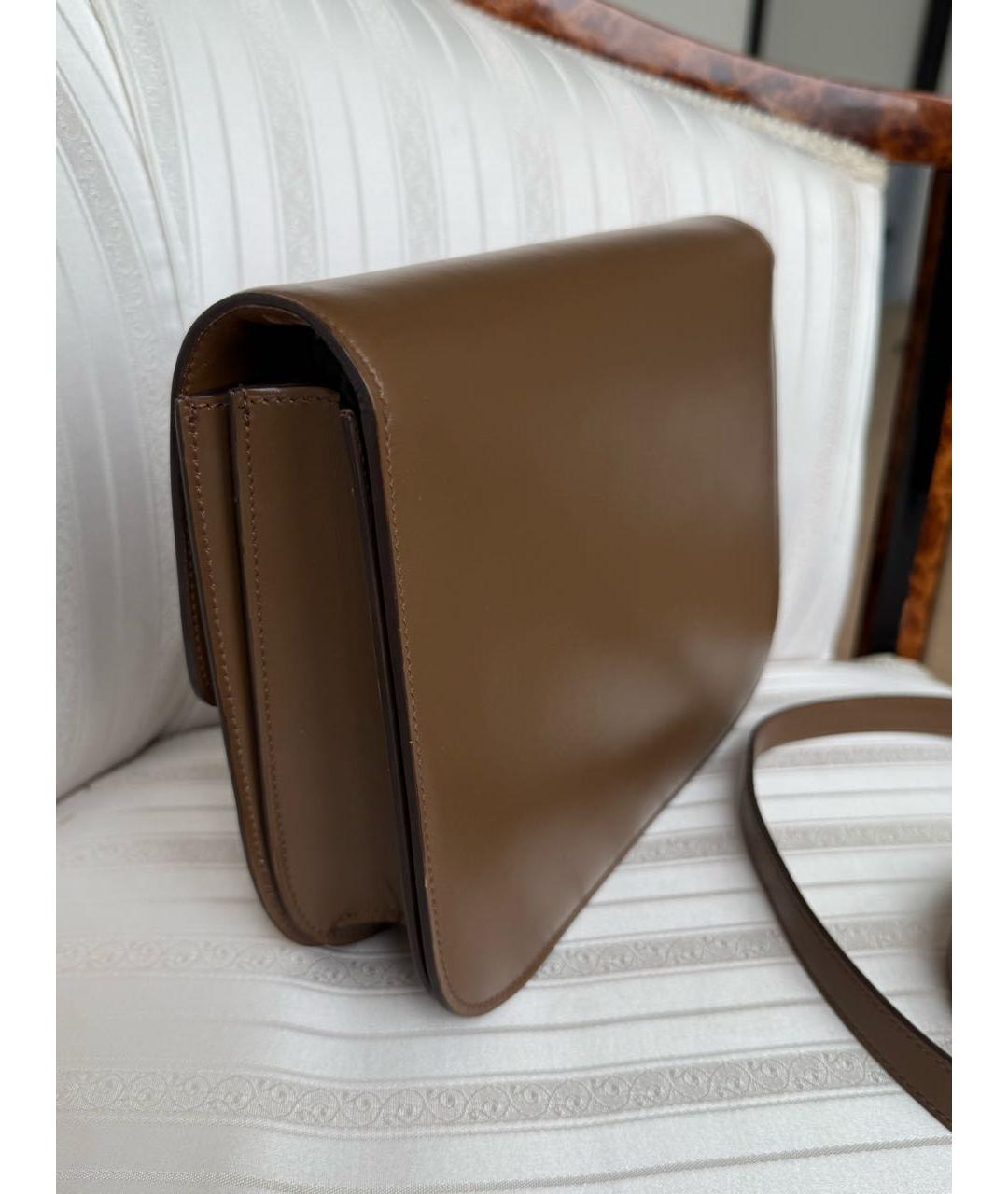 CELINE Коричневая кожаная сумка через плечо, фото 3