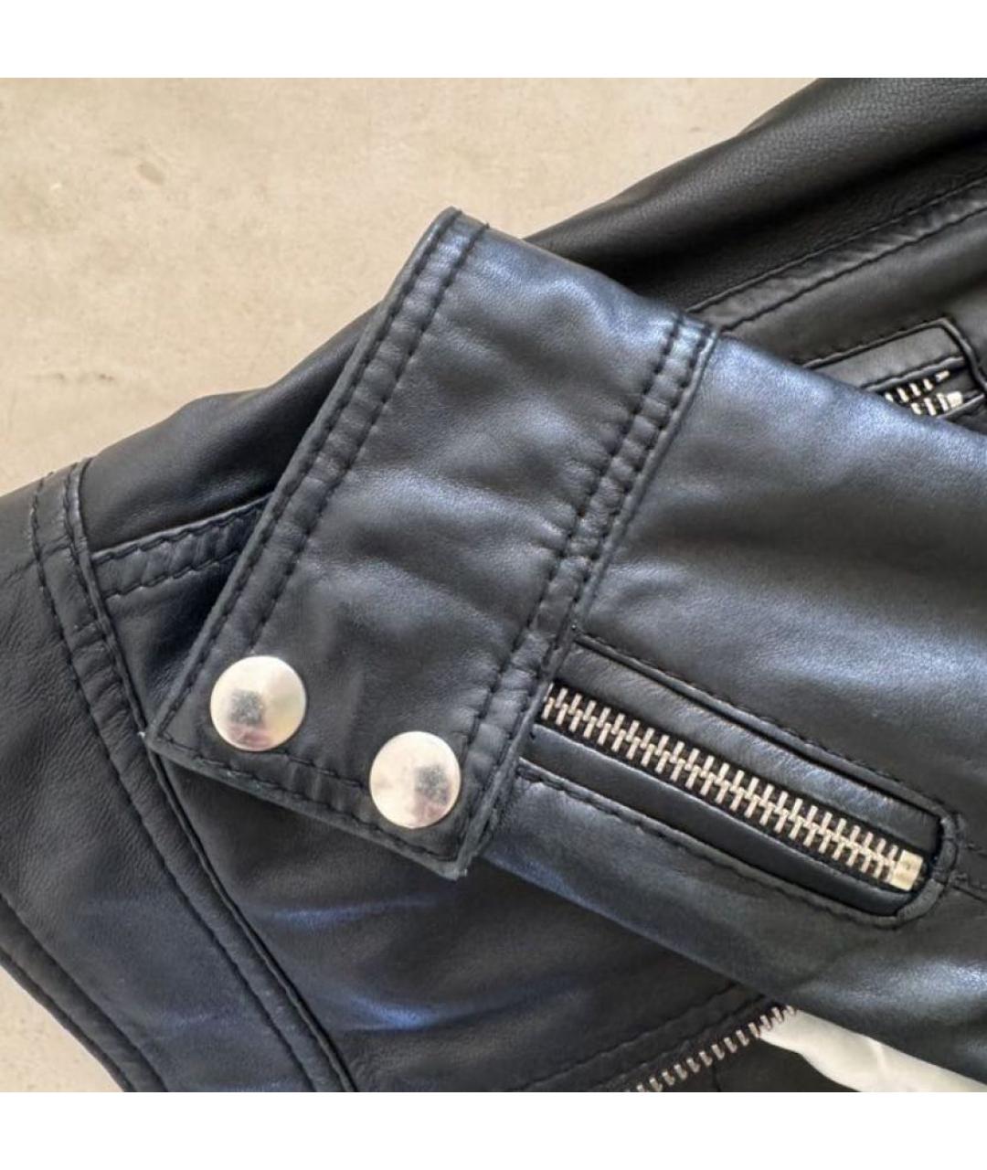 DOLCE&GABBANA Черная кожаная куртка, фото 4