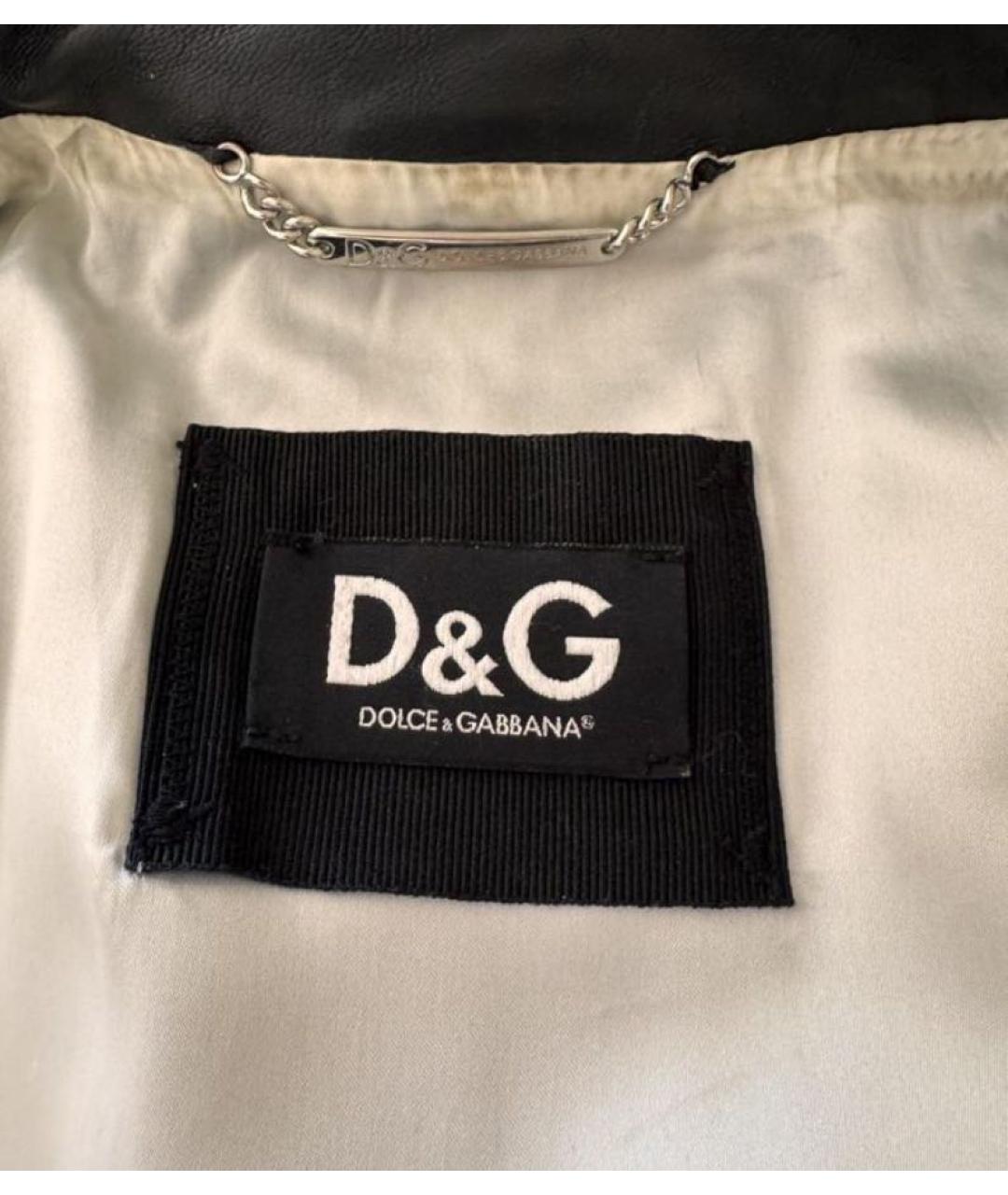 DOLCE&GABBANA Черная кожаная куртка, фото 3