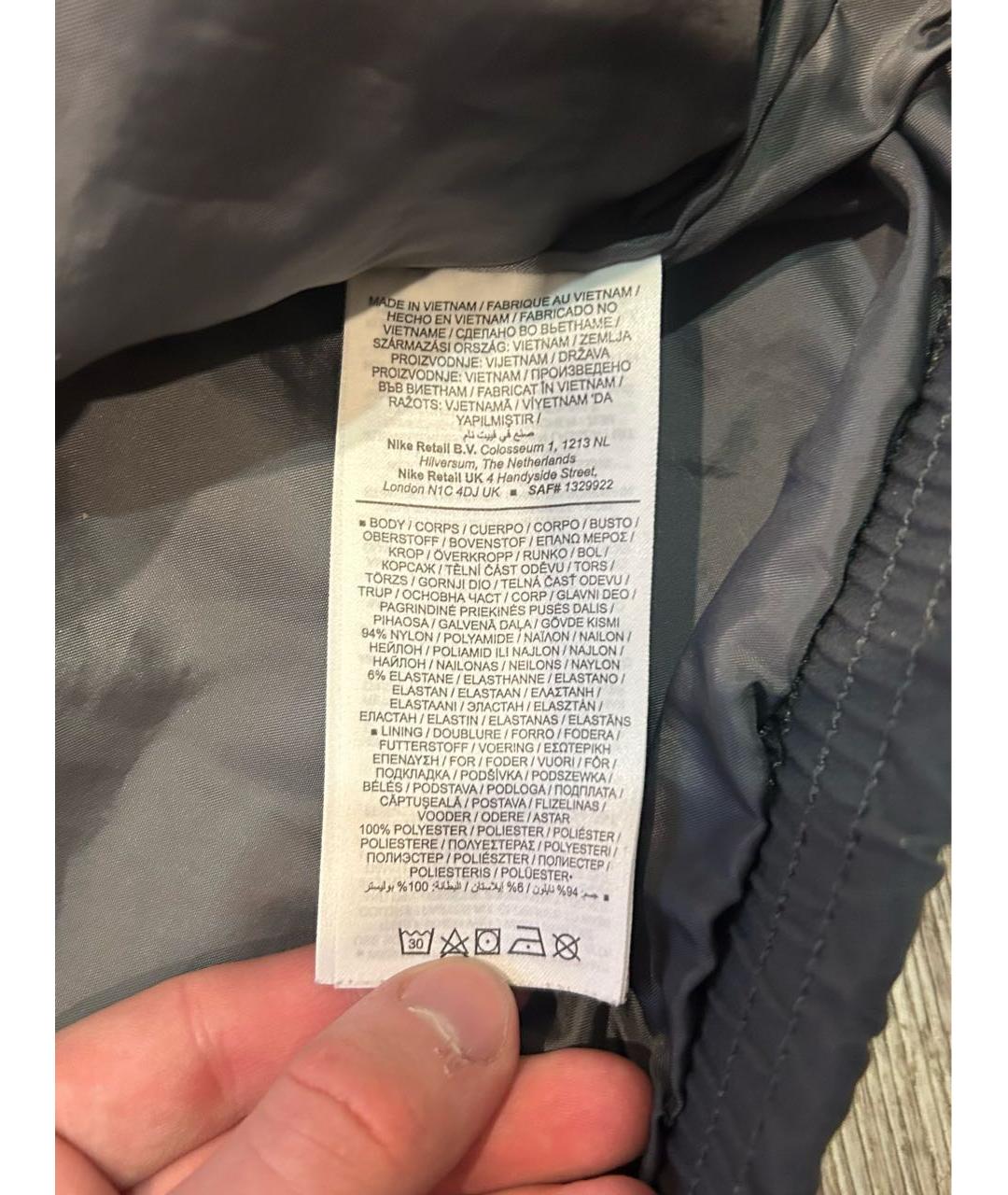 NIKE Антрацитовая полиамидовая куртка, фото 4