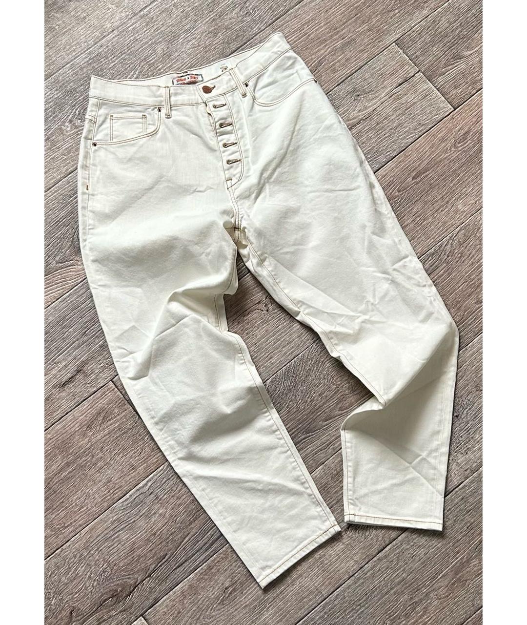 TOMMY HILFIGER Бежевые хлопко-эластановые прямые джинсы, фото 1