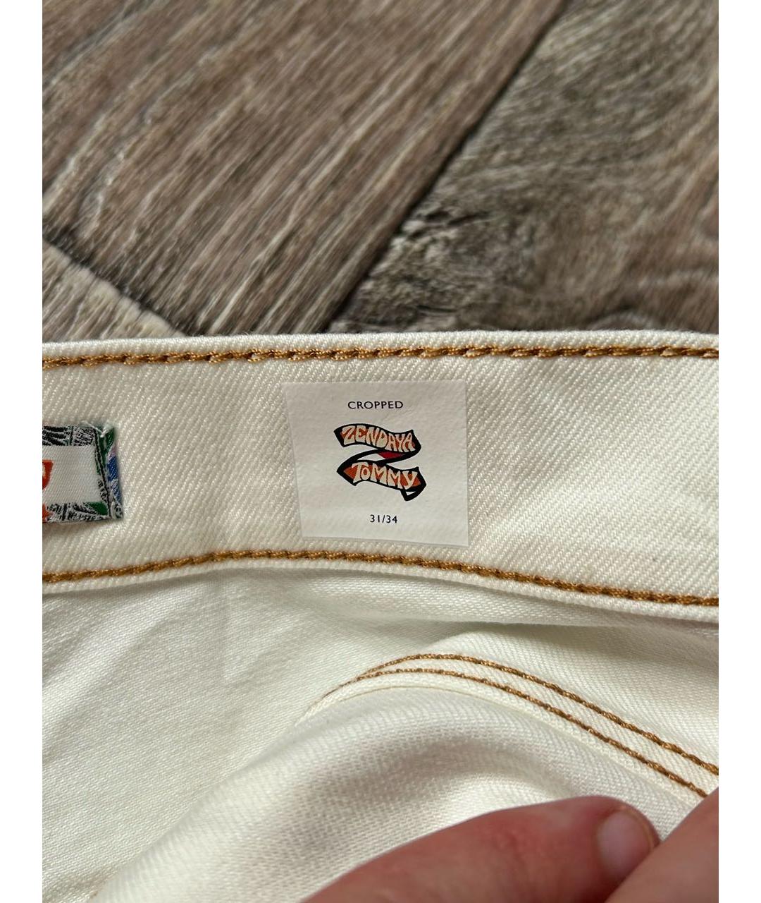 TOMMY HILFIGER Бежевые хлопко-эластановые прямые джинсы, фото 8