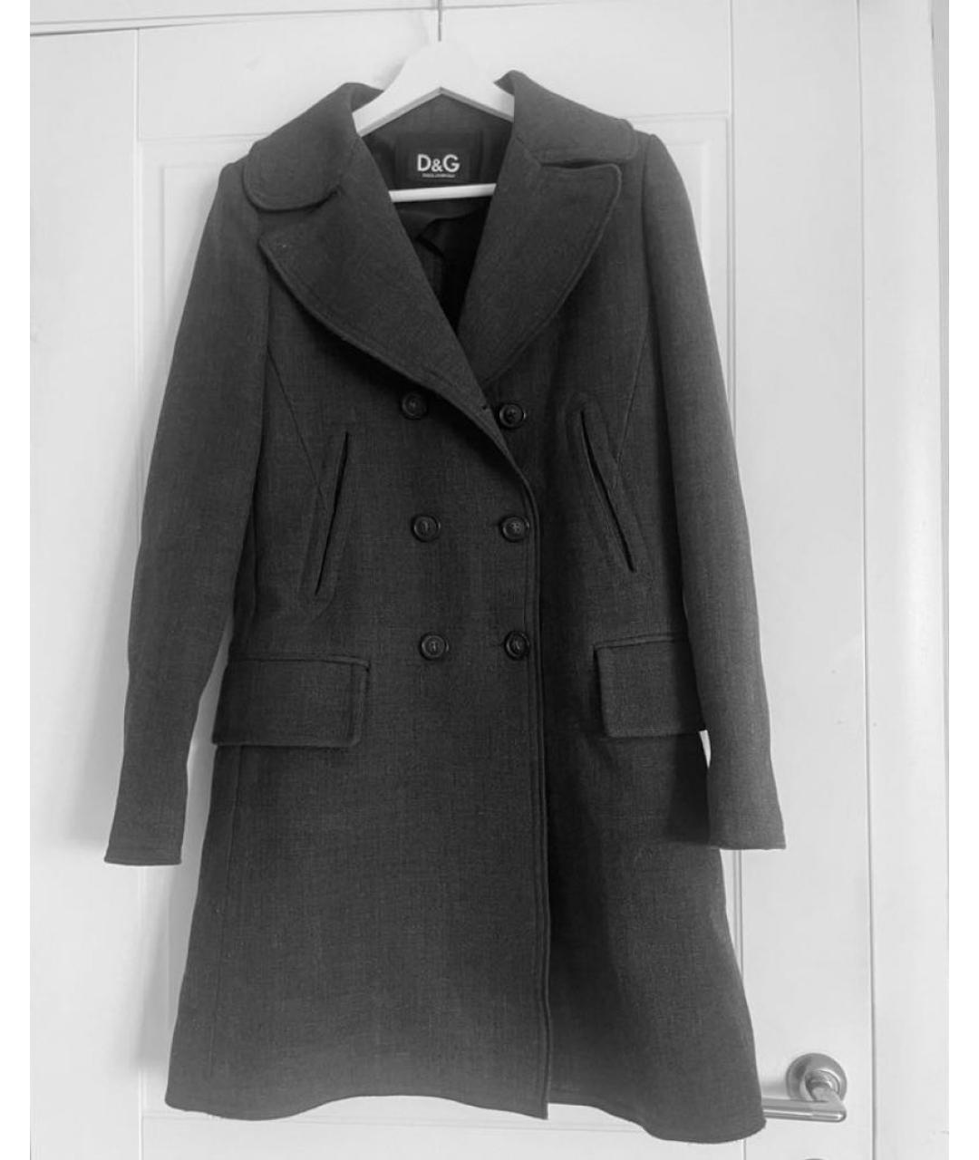 DOLCE&GABBANA Антрацитовое шерстяное пальто, фото 7