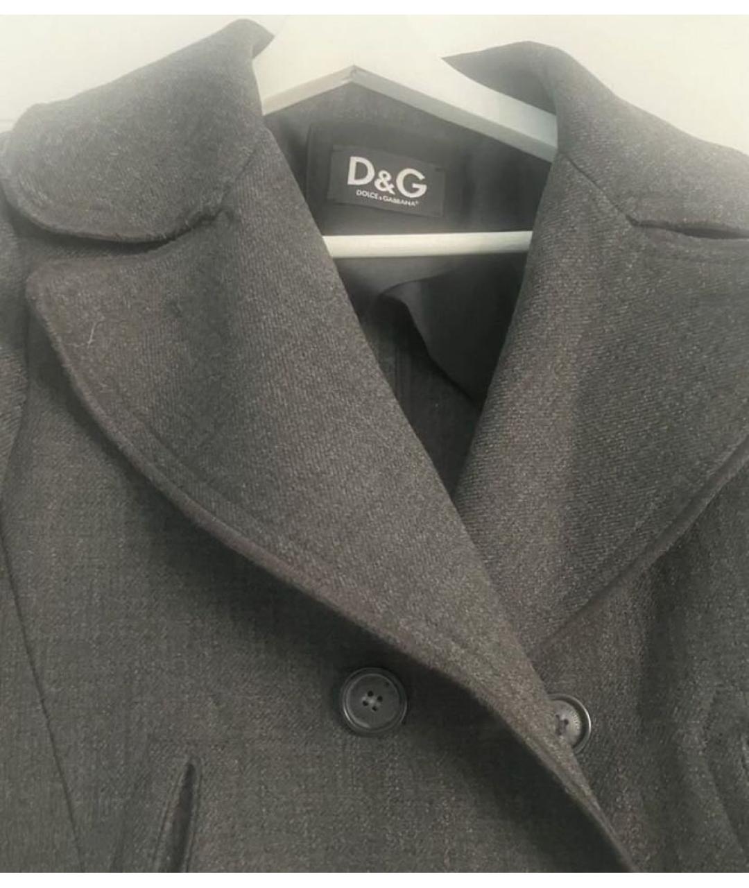 DOLCE&GABBANA Антрацитовое шерстяное пальто, фото 2