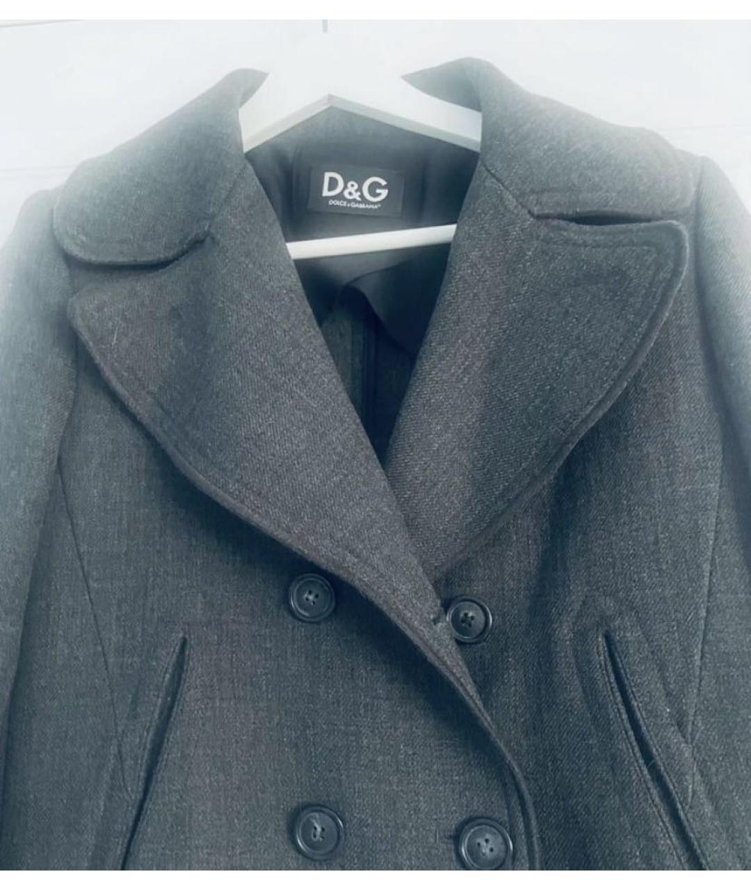 DOLCE&GABBANA Антрацитовое шерстяное пальто, фото 3