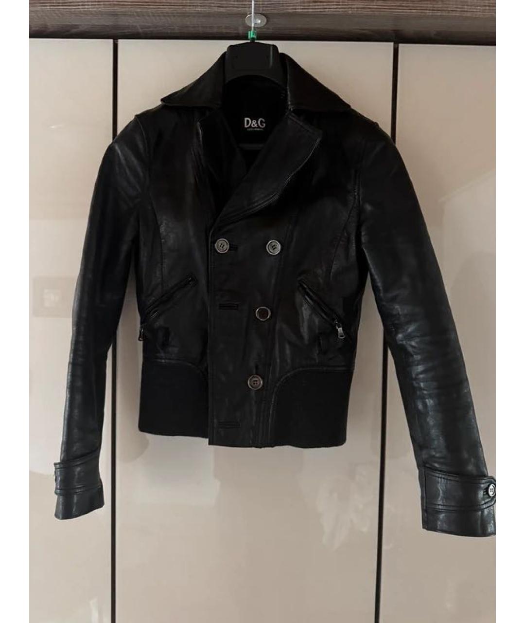 DOLCE&GABBANA Черная кожаная куртка, фото 8
