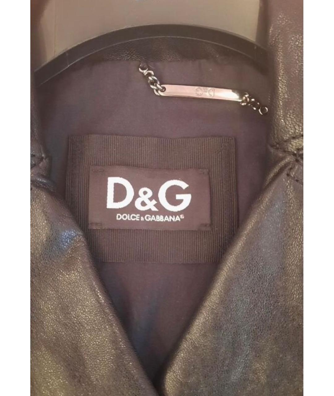 DOLCE&GABBANA Черная кожаная куртка, фото 3