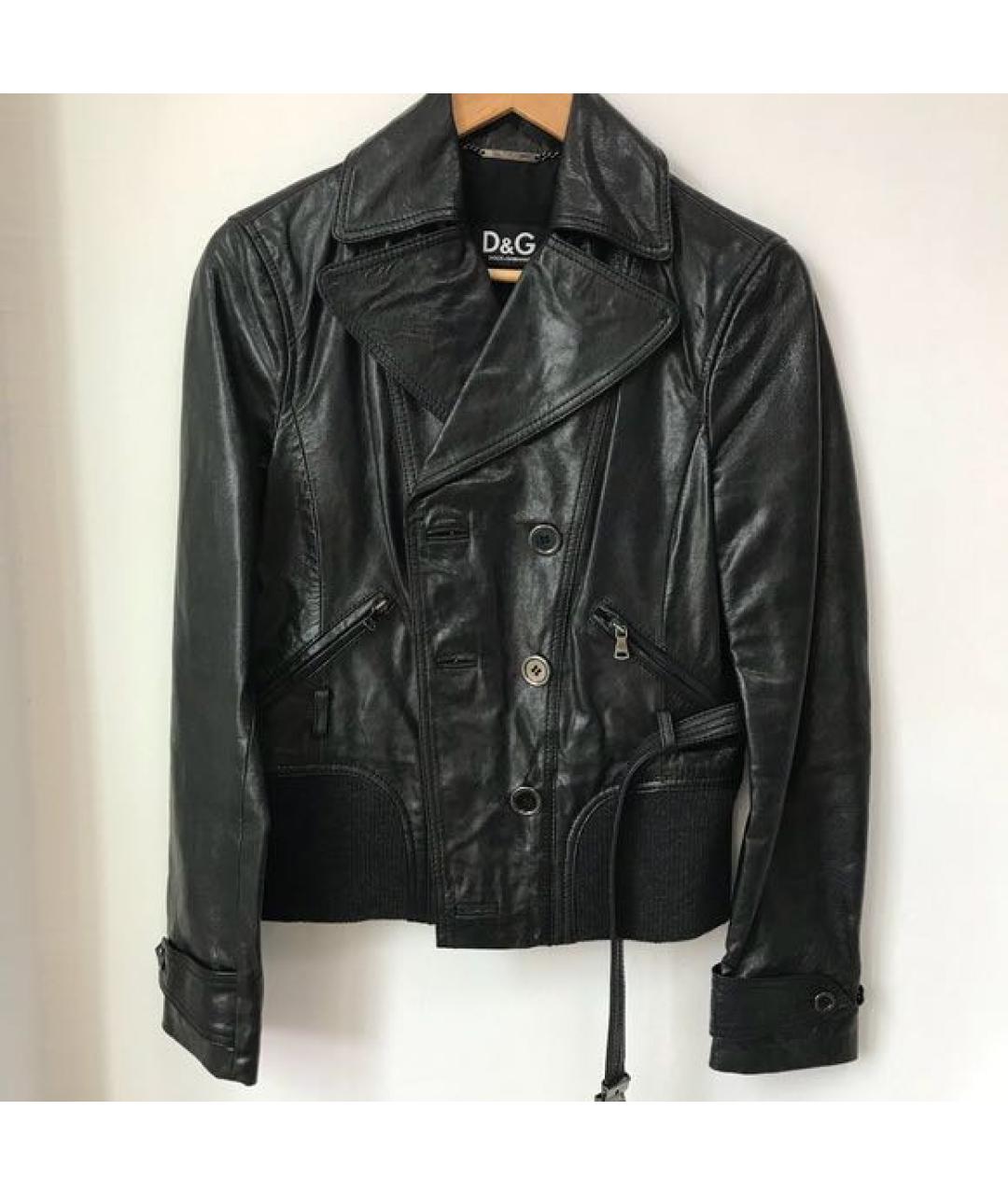 DOLCE&GABBANA Черная кожаная куртка, фото 9