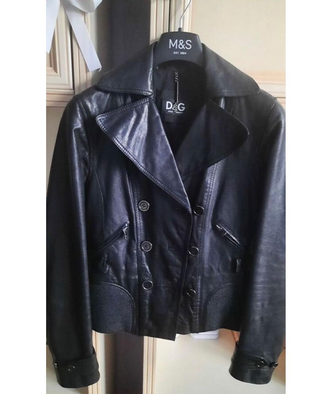 DOLCE&GABBANA Черная кожаная куртка, фото 2