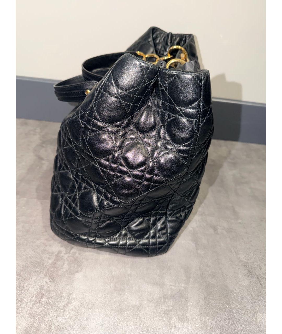 CHRISTIAN DIOR Черная кожаная сумка тоут, фото 2