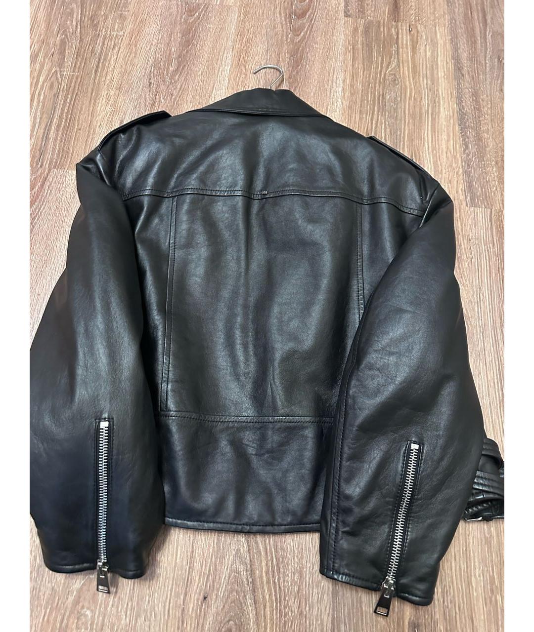 SPORTMAX Черная кожаная куртка, фото 2