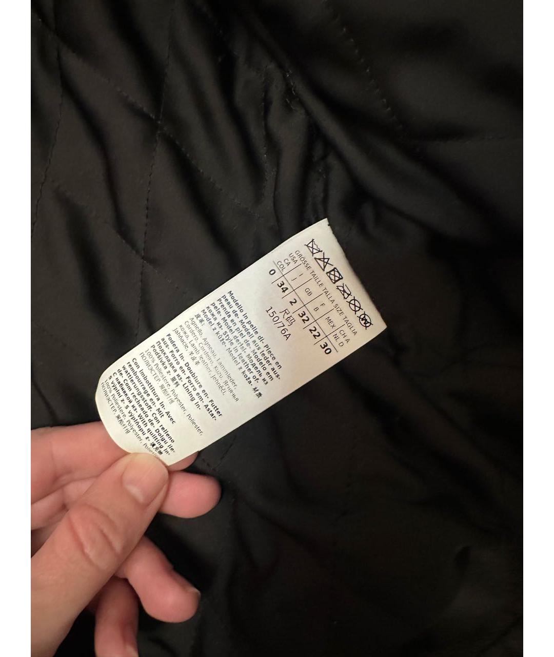 SPORTMAX Черная кожаная куртка, фото 5