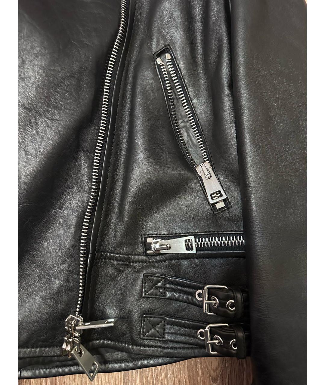 SPORTMAX Черная кожаная куртка, фото 4