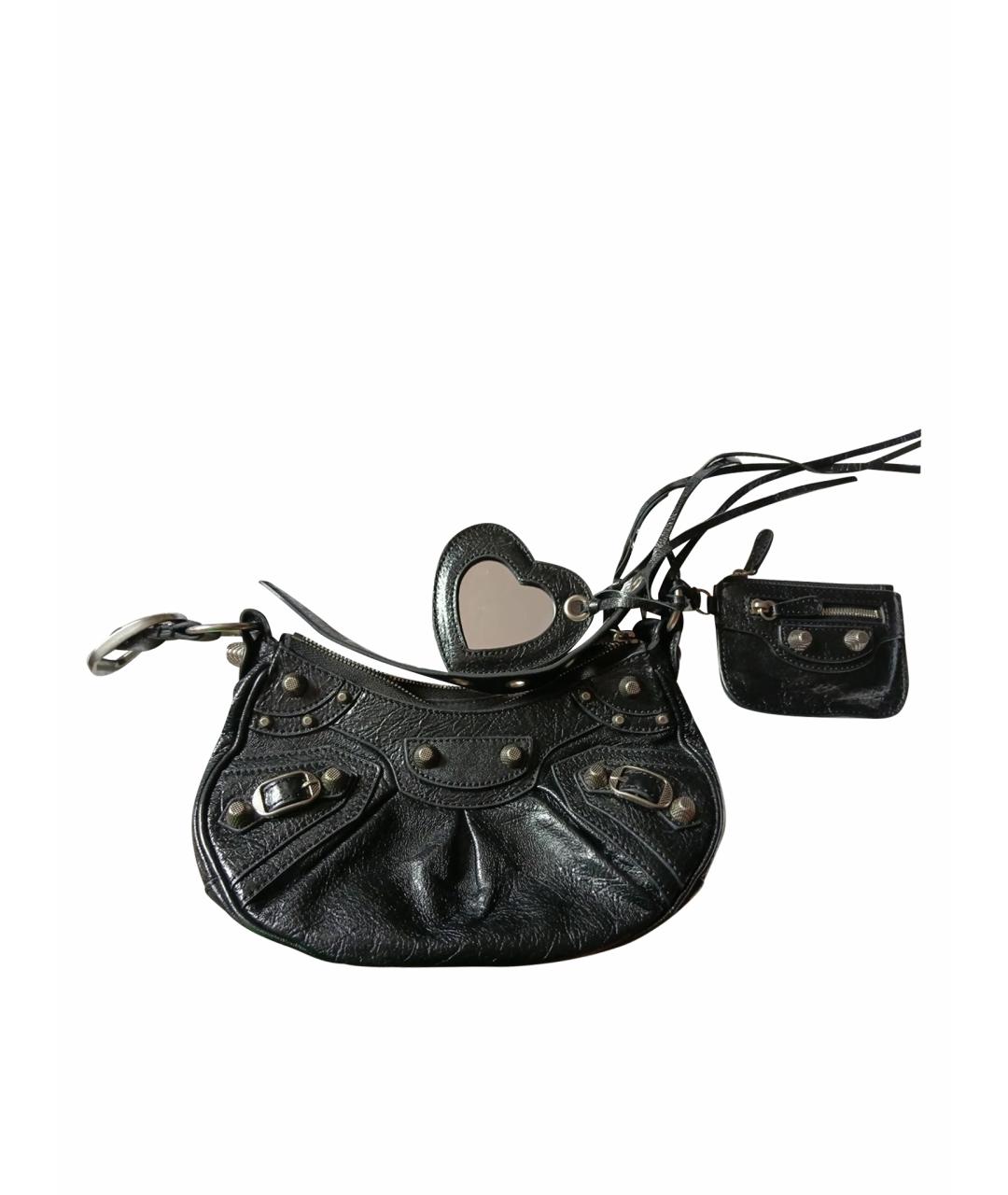 BALENCIAGA Черная кожаная сумка через плечо, фото 1