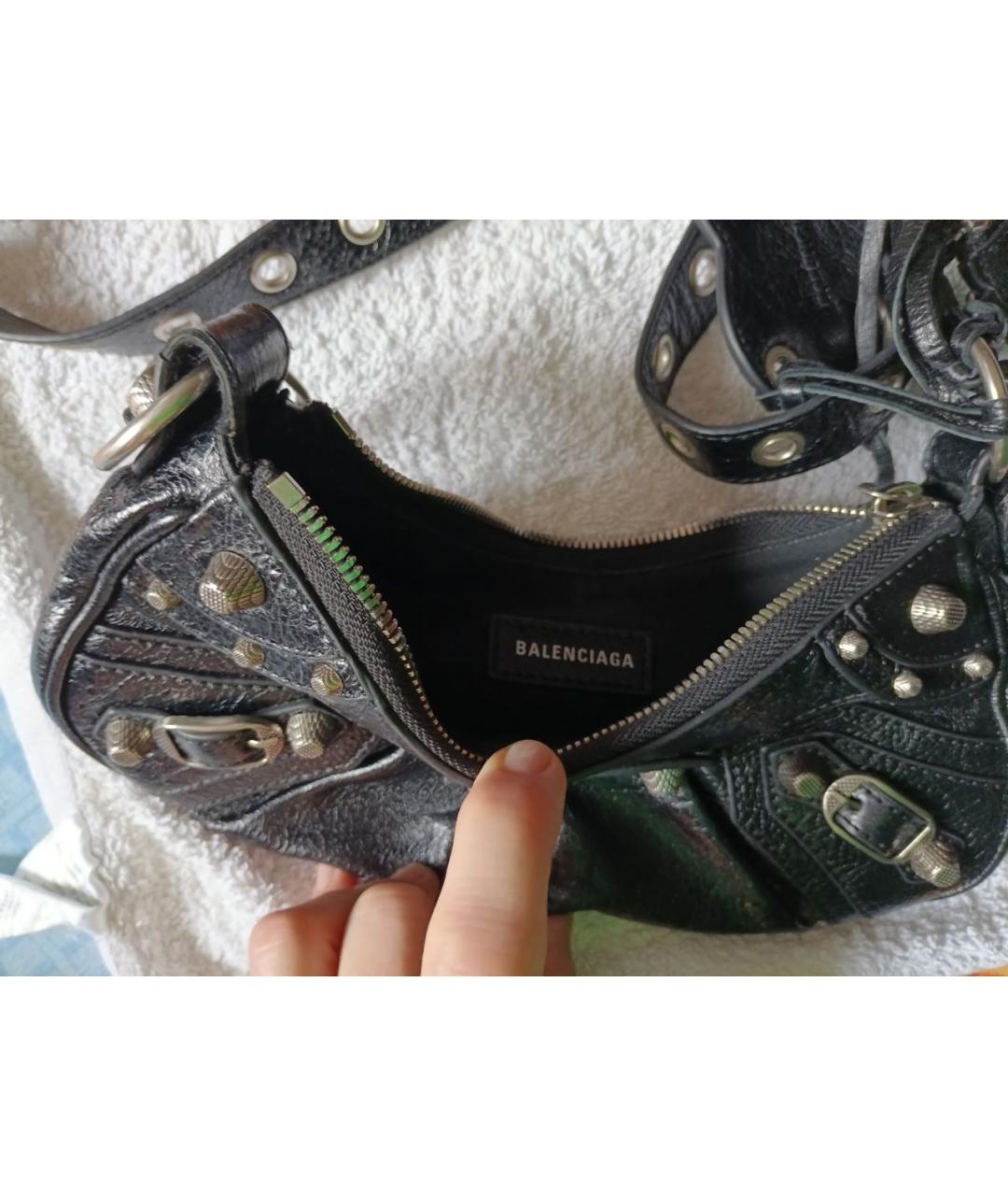 BALENCIAGA Черная кожаная сумка через плечо, фото 3