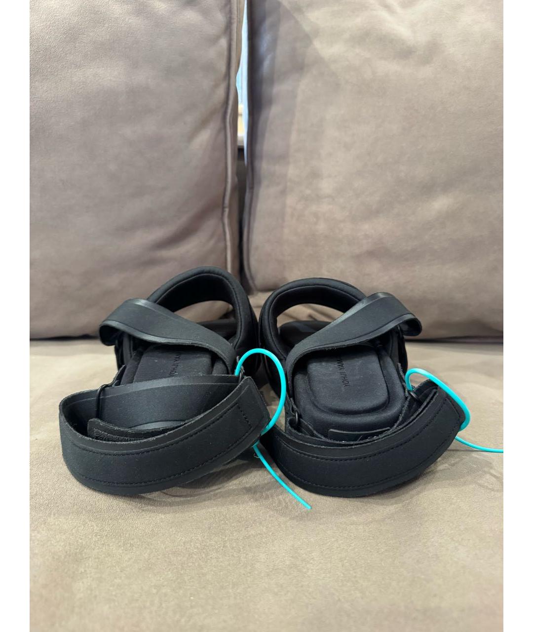 YOHJI YAMAMOTO Черные синтетические сандалии, фото 4