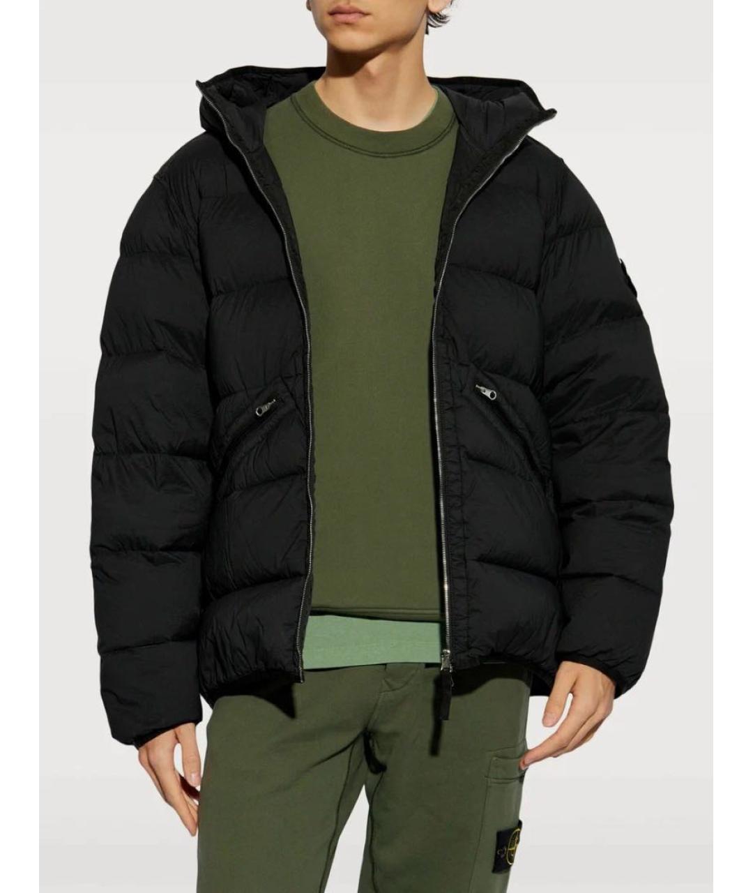 STONE ISLAND Черный полиамидовый пуховик, фото 4