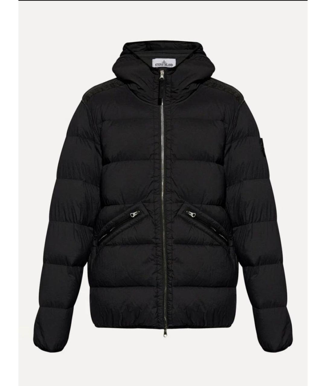 STONE ISLAND Черный полиамидовый пуховик, фото 6