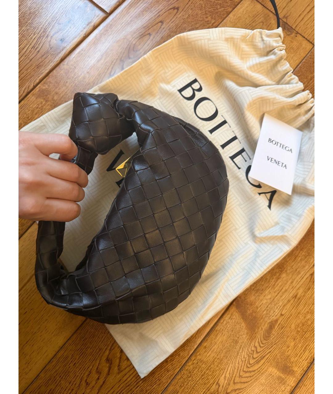 BOTTEGA VENETA Коричневая кожаная сумка с короткими ручками, фото 6