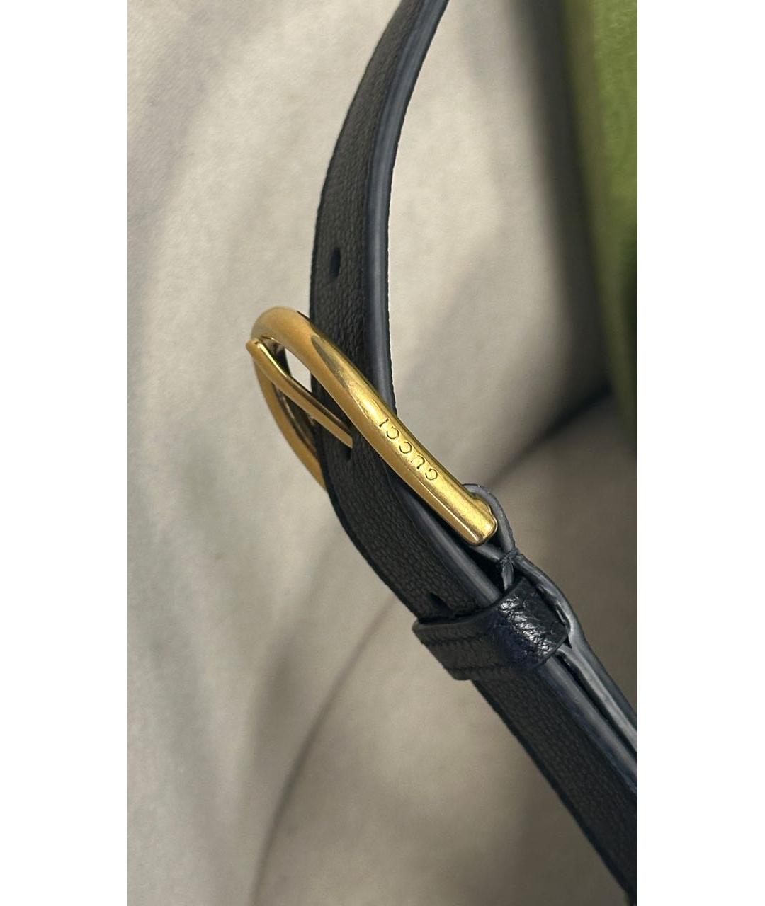 GUCCI Черная кожаная сумка через плечо, фото 7