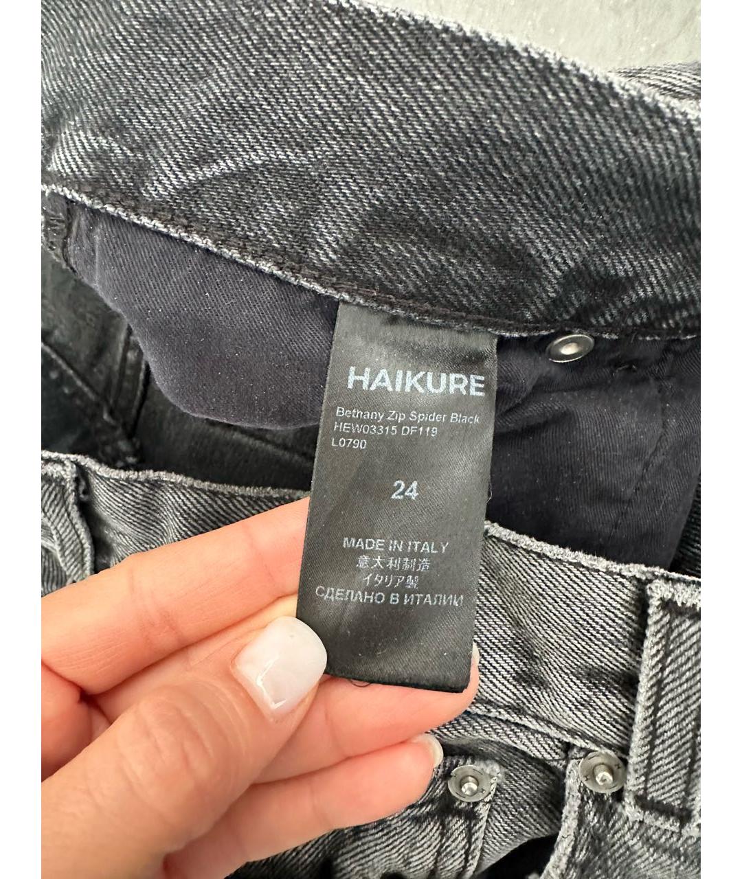 HAIKURE Серые хлопковые джинсы клеш, фото 6