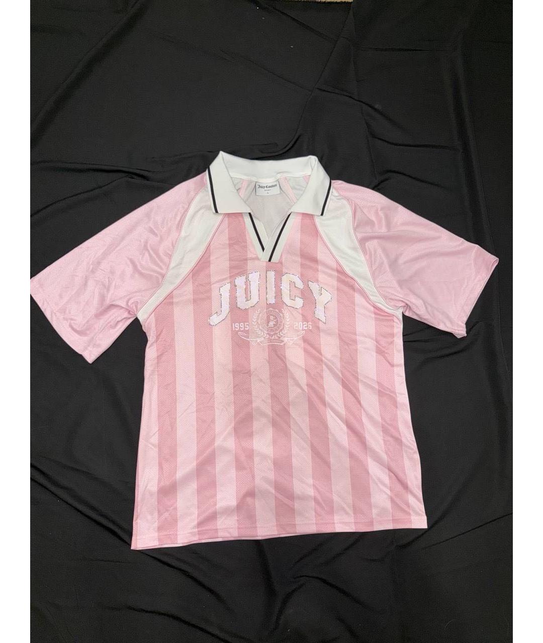 JUICY COUTURE Розовая полиэстеровая футболка, фото 8