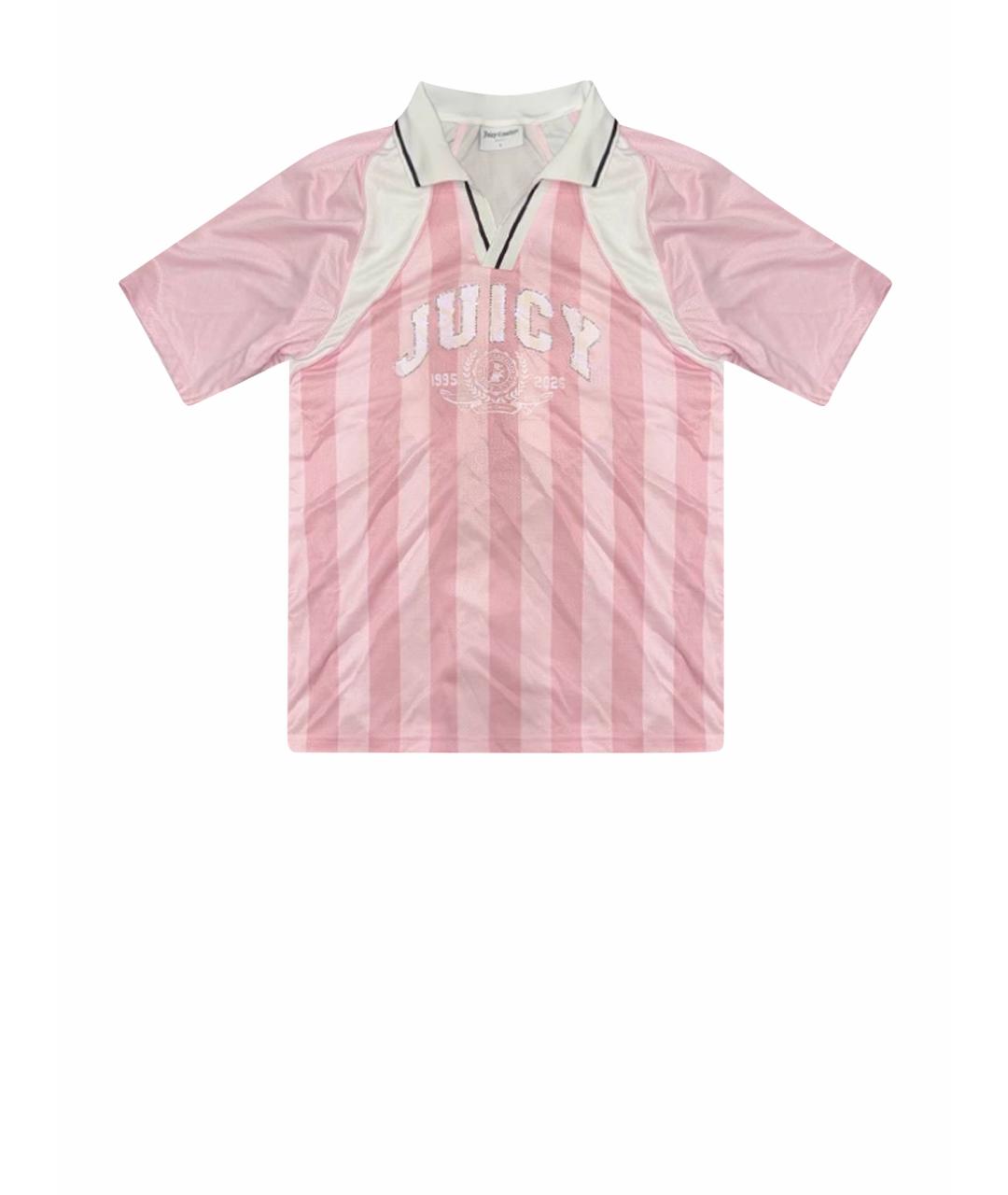 JUICY COUTURE Розовая полиэстеровая футболка, фото 1