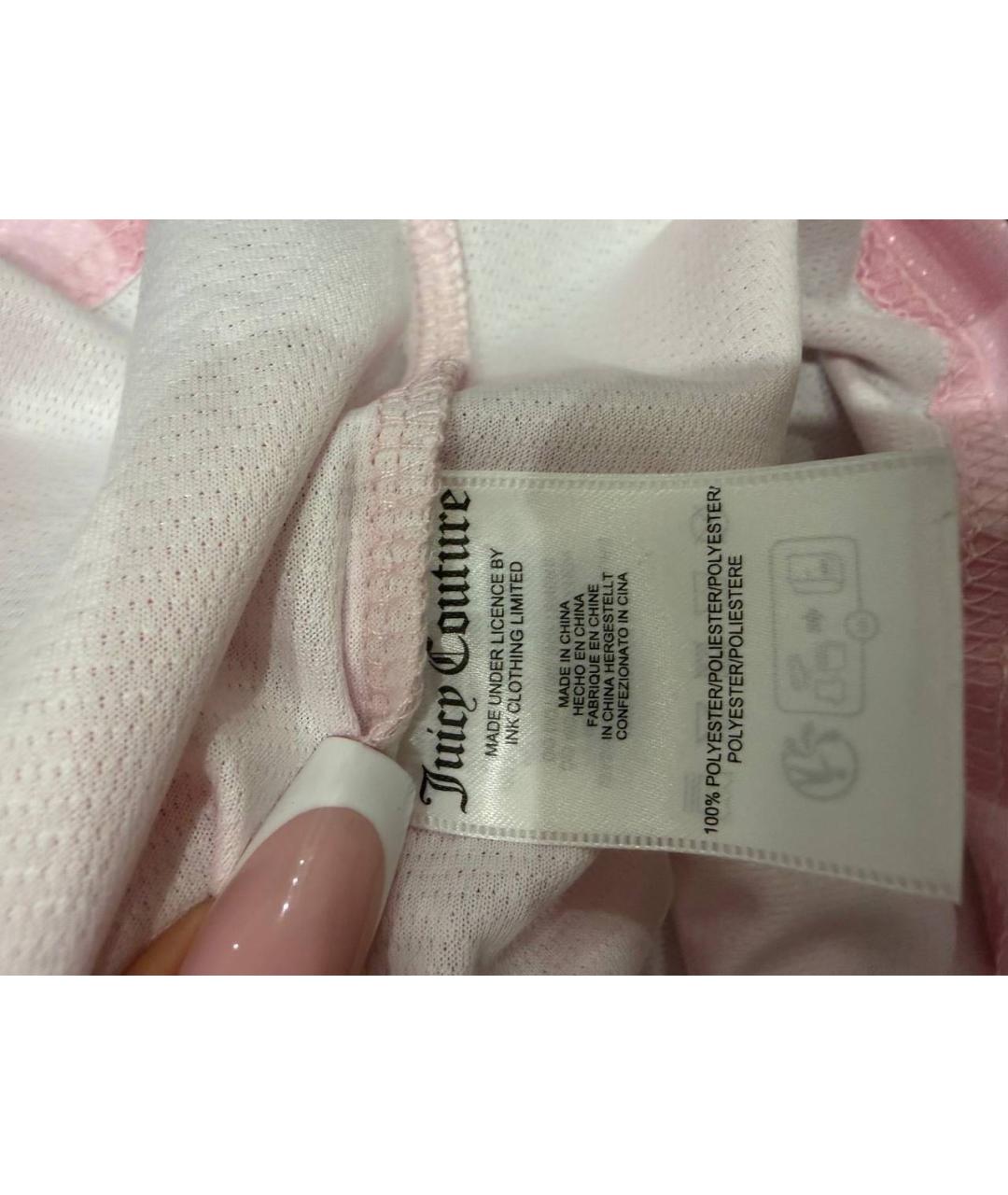 JUICY COUTURE Розовая полиэстеровая футболка, фото 6