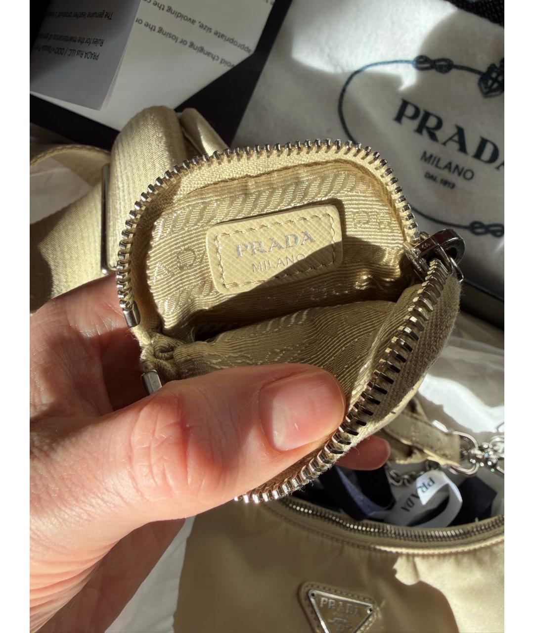 PRADA Бежевая сумка через плечо, фото 4
