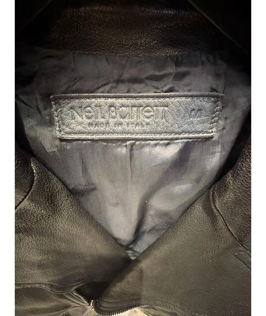 NEIL BARRETT Темно-синяя кожаная куртка, фото 3