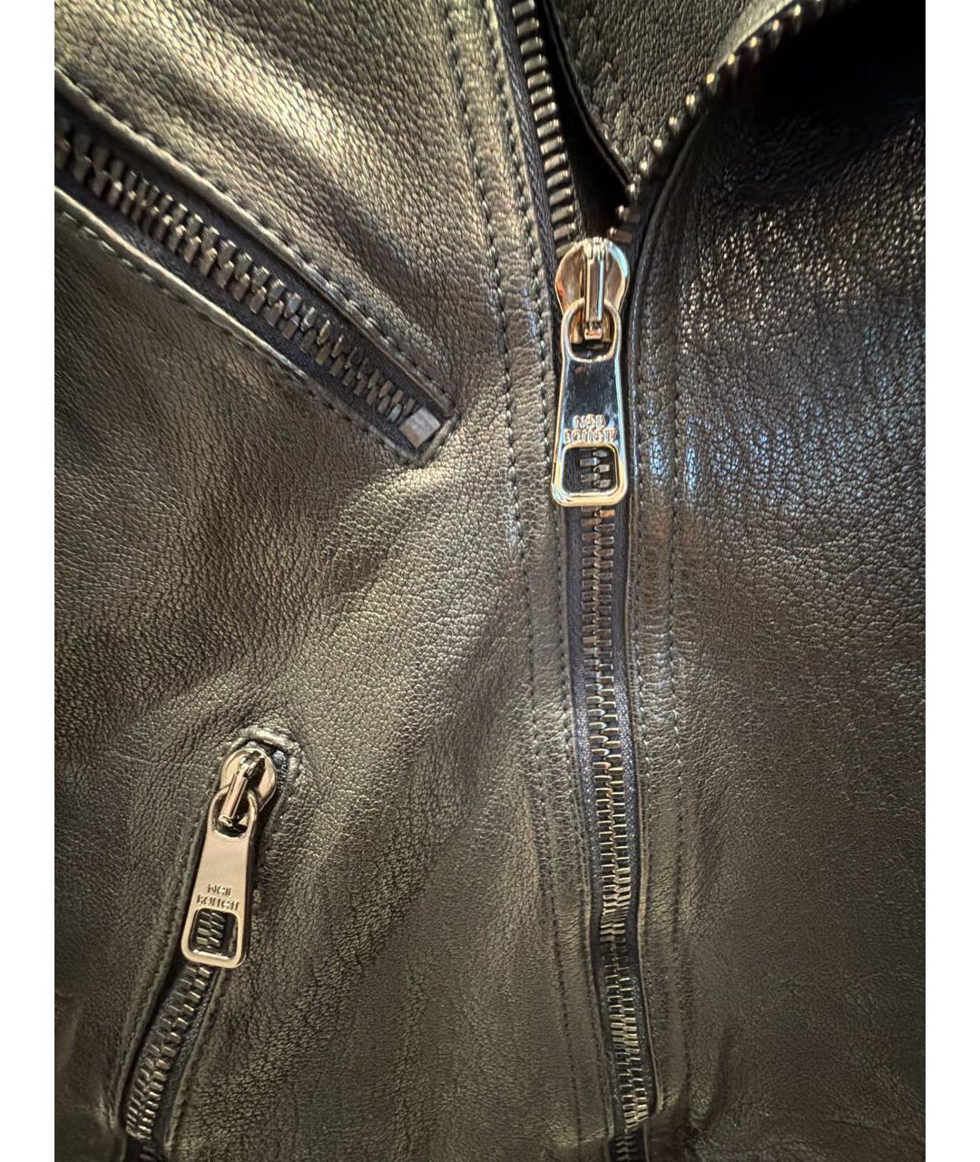 NEIL BARRETT Темно-синяя кожаная куртка, фото 4