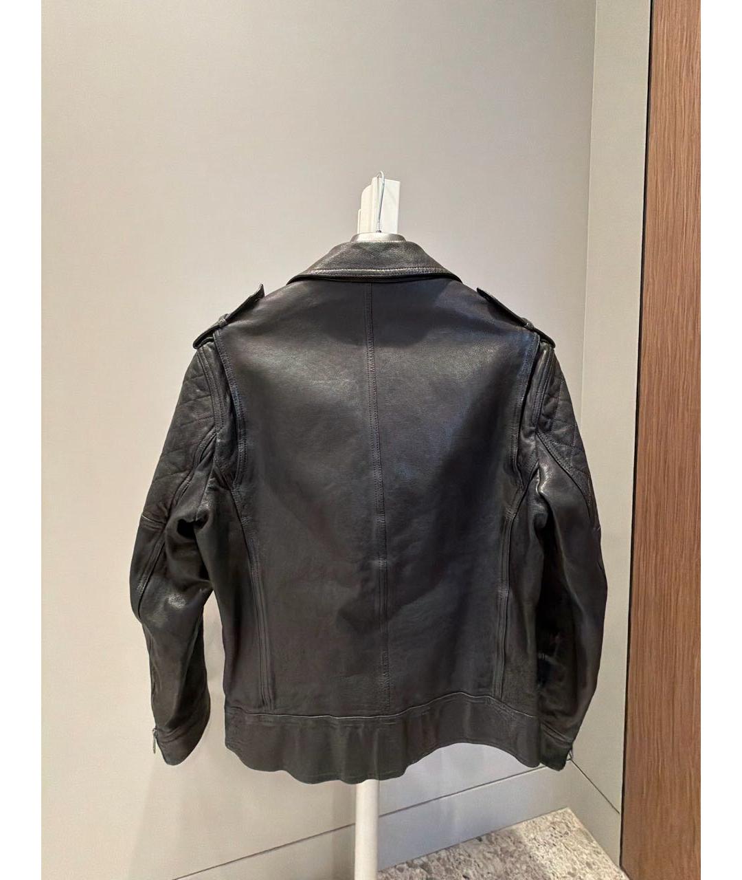 NEIL BARRETT Темно-синяя кожаная куртка, фото 2