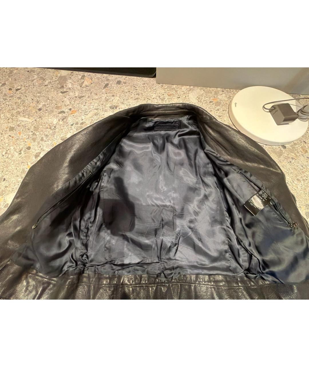 NEIL BARRETT Темно-синяя кожаная куртка, фото 8