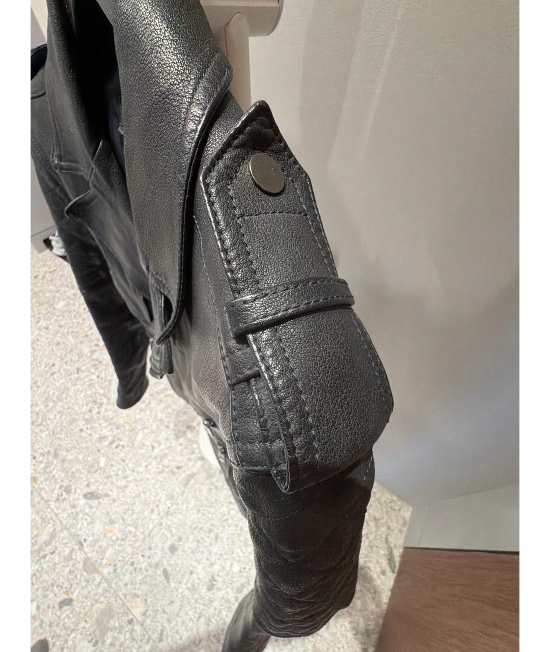 NEIL BARRETT Темно-синяя кожаная куртка, фото 6