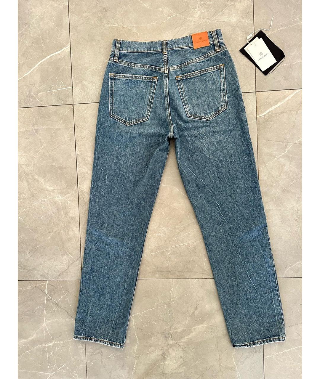 ANINE BING Синие хлопковые джинсы слим, фото 2