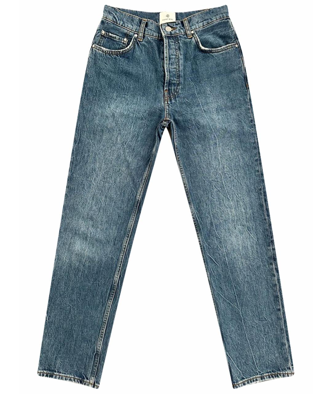 ANINE BING Синие хлопковые джинсы слим, фото 1