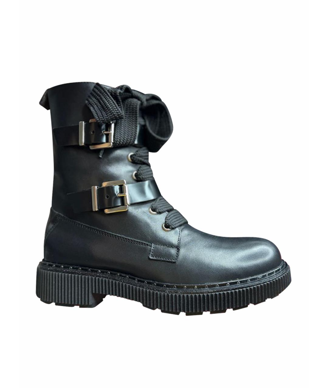 MAX&CO Черные кожаные ботинки, фото 1